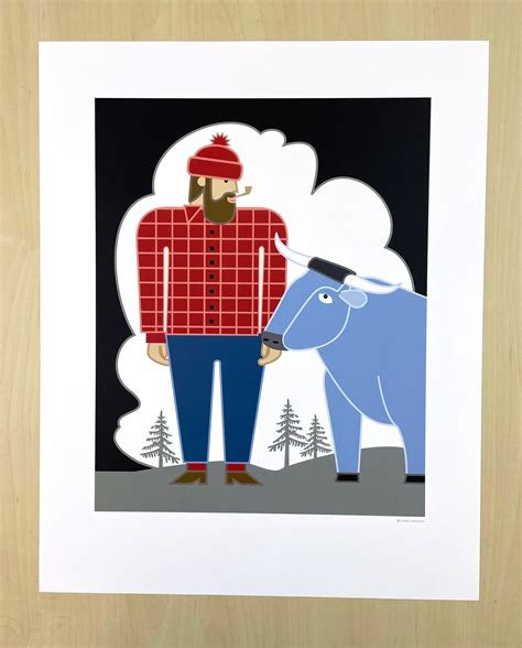 Paul Bunyan And Babe X Poster Etsy
