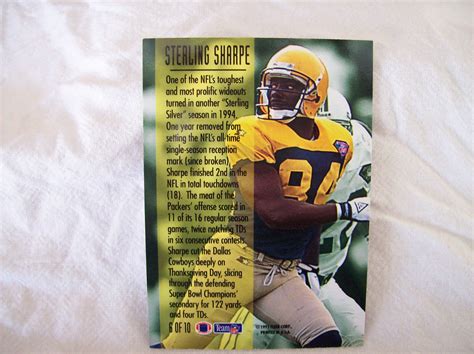 Fleer Football Sterling Sharpe Of Td Sensation Ebay