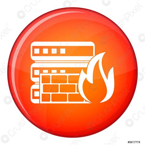 Database And Firewall Icon Flat Style Stock Vector Crushpixel