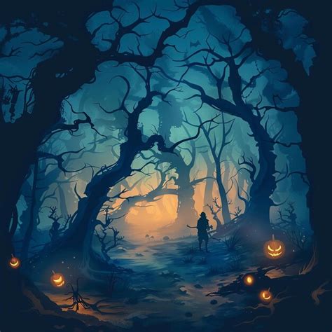 Premium Photo | Spooky Forest Halloween Background