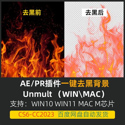 AE PR一键去除黑底UnMult插件knooll unmult插件支持2023 win mac Taobao