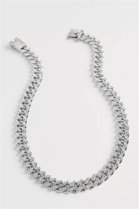 Iced Curb Chain Necklace Urban Outfitters