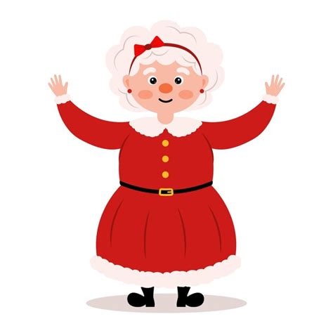 Premium Vector Happy Mrs Claus Santa S Wife Mrs Claus Vector Illustration