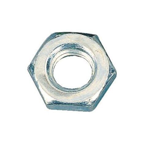 Écrous hexagonaux Hm bas acier zingué blanc classe 6 diamètre 12 mm