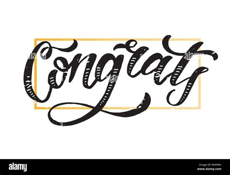 Congrats Lettering Calligraphy Brush Text Holiday Vector Sticker