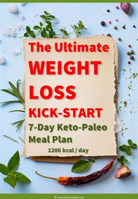 The Ultimate Weight Loss Kick Start 7 Day Keto Paleo Meal Plan Low