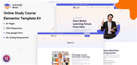 LearningX World Online Study Course Elementor Template Kit