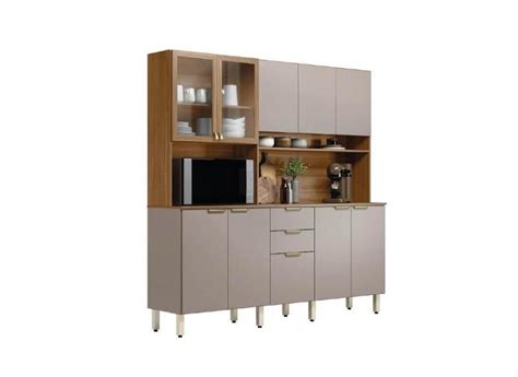 Cozinha Compacta Demóbile Amora 10 Portas E 2 Gavetas Amêndoa Nude P o Melhor Preço é no Zoom