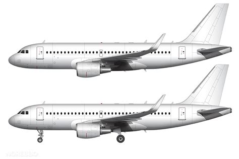 Airbus A319 Blank Illustration Templates Norebbo