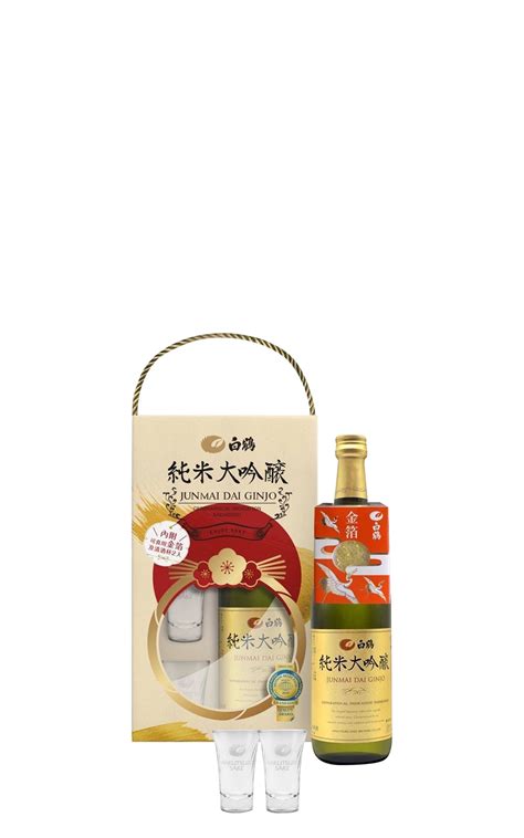 Hakutsuru Sake Brewing Co Ltd 金箔 純米大吟醸 2024春節雙杯禮盒 白鶴酒造株式會社 金箔 純米大吟釀