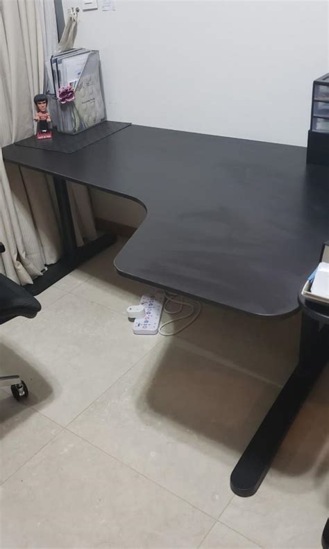 Ikea Bekant Corner Desk Black Stained Ash Veneer X Cm Furniture