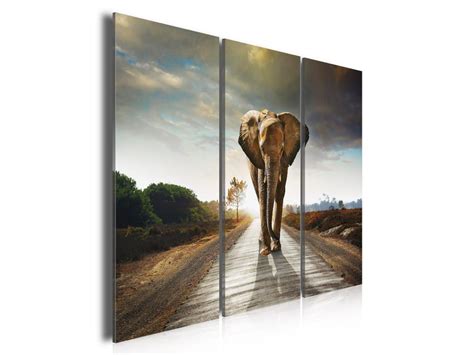 Tableau Tryptique Tableau Moderne Elephant On The Road X Cm