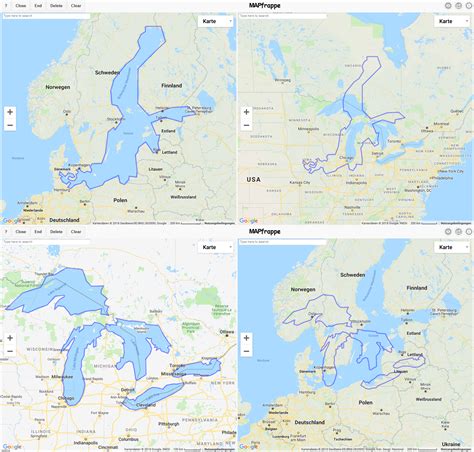 Size comparison: Baltic Sea and North American Great Lakes laid over ...