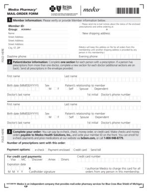 Fillable Online Emich Medco Rx Mail In Form Emich Fax Email Print