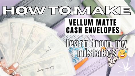 DIY HOW TO MAKE VELLUM CASH ENVELOPES Tutorial Step By Step Guide