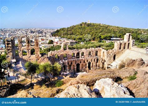 Ancient Athens theatre stock photo. Image of athenian - 26381986