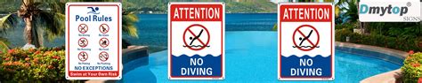 Dmytop Swimming Pool Sign