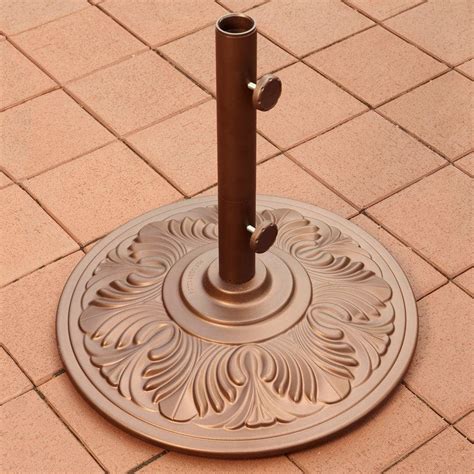 Island Umbrella 50 lb. Art Deco Aluminum Patio Umbrella Base in Bronze ...