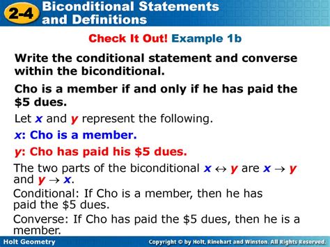 Biconditional Statements And Definitions Ppt Download