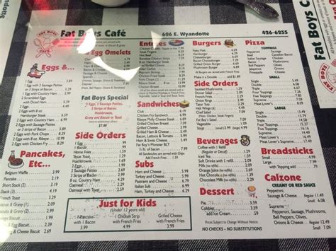 Menu At Fat Boys Cafe Mcalester
