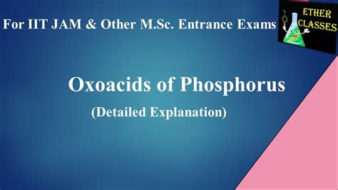 Oxoacids Of Phosphorus P Block Youtube