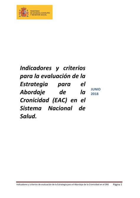 Pdf Indicadores Y Criterios Para La Evaluaci N De La Indicadores Y