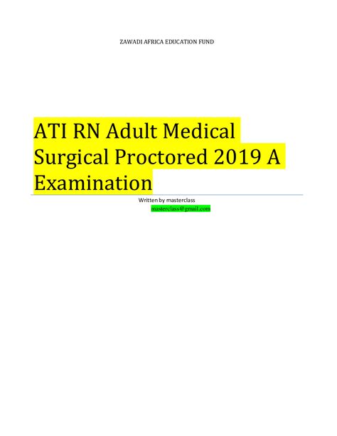 ATI RN Adult Medical Surgical Proctored 2019 A Examination