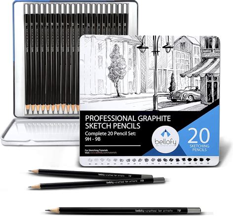 Bellofy Graphite Sketching Pencils Complete Professional Drawing