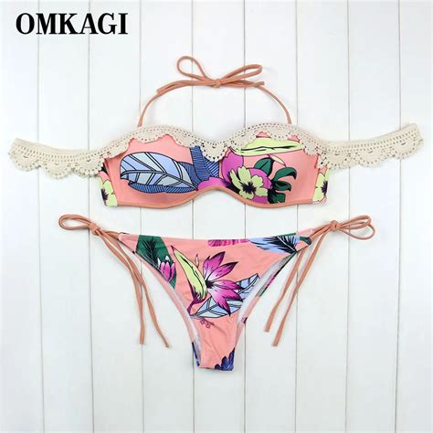 Omkagi Brand Bikini Swimsuit Women Beachwear Biquinis Sexy Push Up