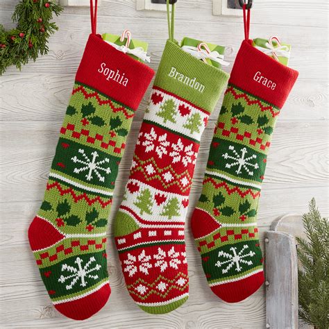 Holiday Icon Personalized Knit Christmas Stocking