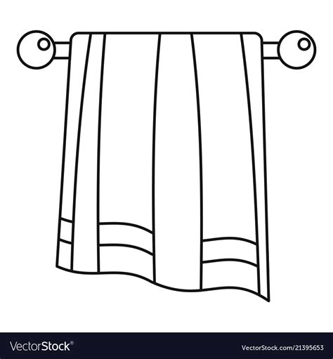 Bathroom Towel Icon Outline Style Royalty Free Vector Image