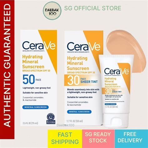 Cerave Hydrating Mineral Tinted Sunscreen With Spf Broad Spectrum