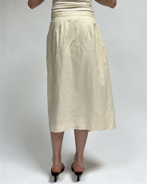 Linen Wrap Skirt White Garmentory