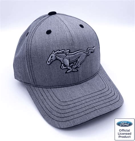 Ford Mustang Hat Gray Heather Twill W Pony Emblem GoodSpeed USA