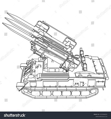 Antiaircraft Missile System Rockets Shells Special Stock Vector