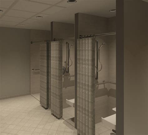 Asa Residence Women S Locker Room Shower View Created Using Revit Locker Room Shower