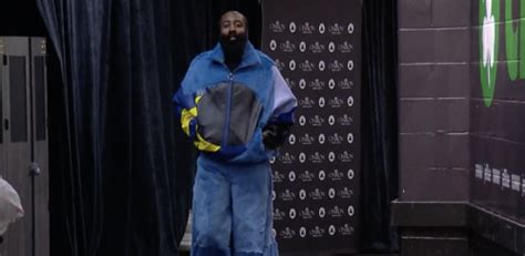 NBA Fans Roasted James Hardens Ridiculous Fuzzy Blue Outfit Ahead Of