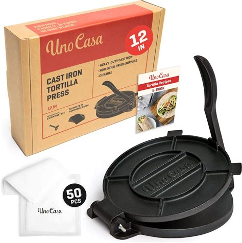 Uno Casa Tortilla Press Inch Cast Iron Heavy Duty Inch Tortilla