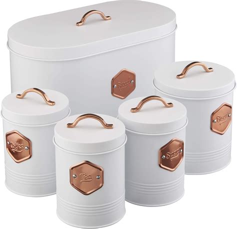 Cooks Professional Kitchen Storage Canister Set Piece Tin Containers