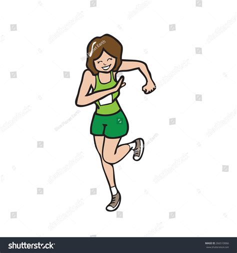 Woman Running Cartoon Character Vector Stock Vector Royalty Free