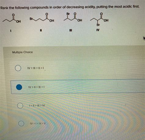 Solved Rank The Following Compounds In Order Of Decreasing Chegg