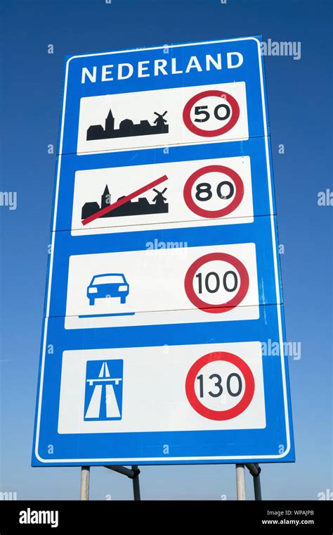 Dutch Road Sign General Speed Limits Stock Photo Alamy