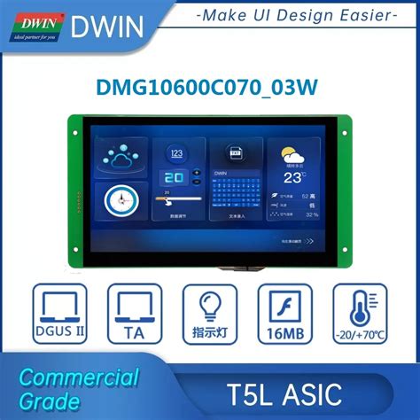 Dwin 7inch Tft Lcd Display Connect Arduino 1024 600 Hmi Smart Touch