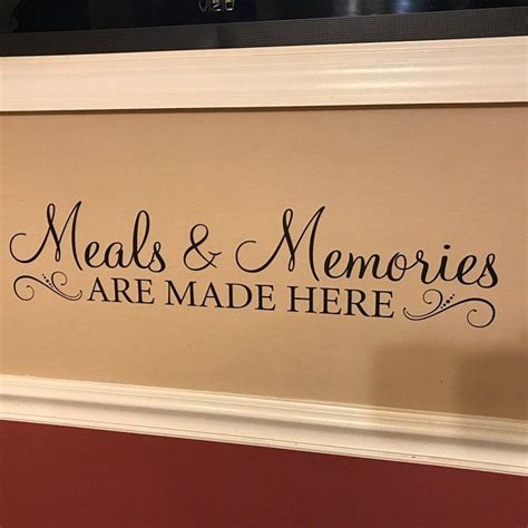 Meals And Memories Decal Kitchen Quote Wall Decal Meals And Etsy Wall