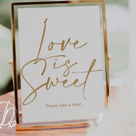 Love Is Sweet Dessert Bar Printable Sign Instant Pdfjpeg Etsy