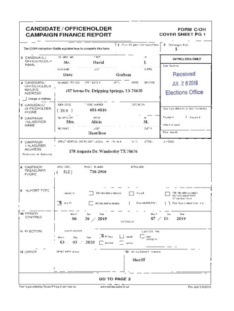 Fillable Online The C OH Instruction Guide Explains How To Complete