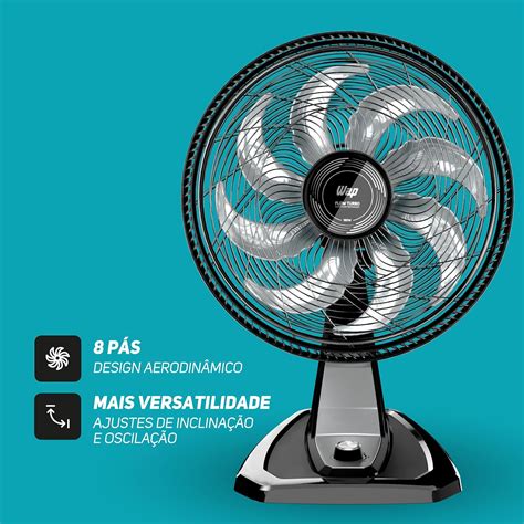 WAP FLOW TURBO Ventilador 2 em 1 Mesa e Parede 180W 50 cm 8 Pás Potente