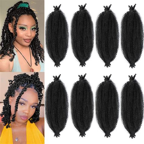 8 Packs Springy Afro Twist Hair Pre Separated Kinky Marley Twist