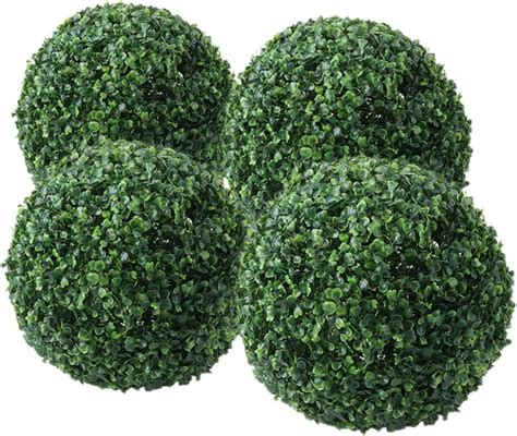 Titggi 2 Pcs 16 Inch Artificial Plant Topiary Balls 4 Layers Boxwood