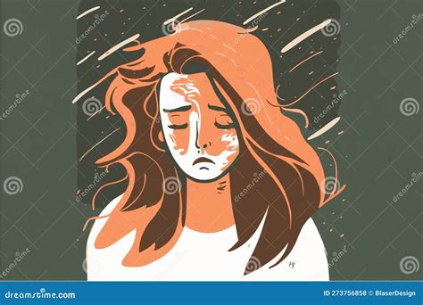 Sad Girl Woman Crying Vector Art Of Depressed Person Stock Photo